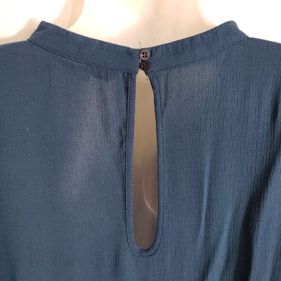 American Eagle Womens Top Medium Choker Long Bell Sleeve Peasant Boho Keyhole - Picture 7 of 10